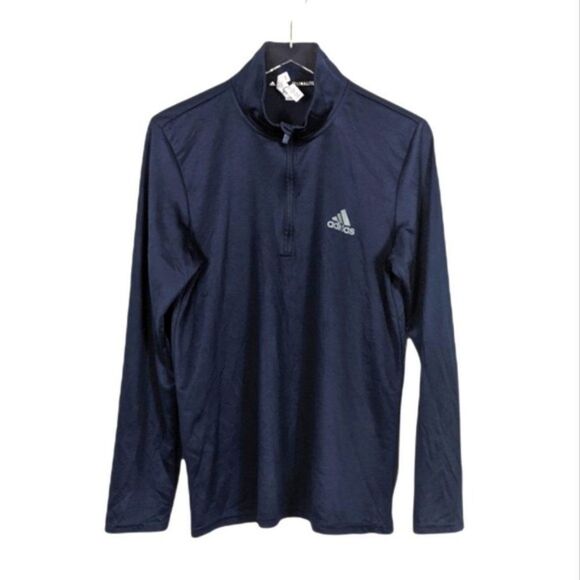 Adidas Men's Navy Blue Lightweight 1/4 Zip Pullover Shirt Medium - Picture 1 of 8